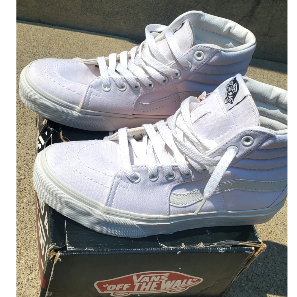VANS White Sk8 Hi Women's 7.5